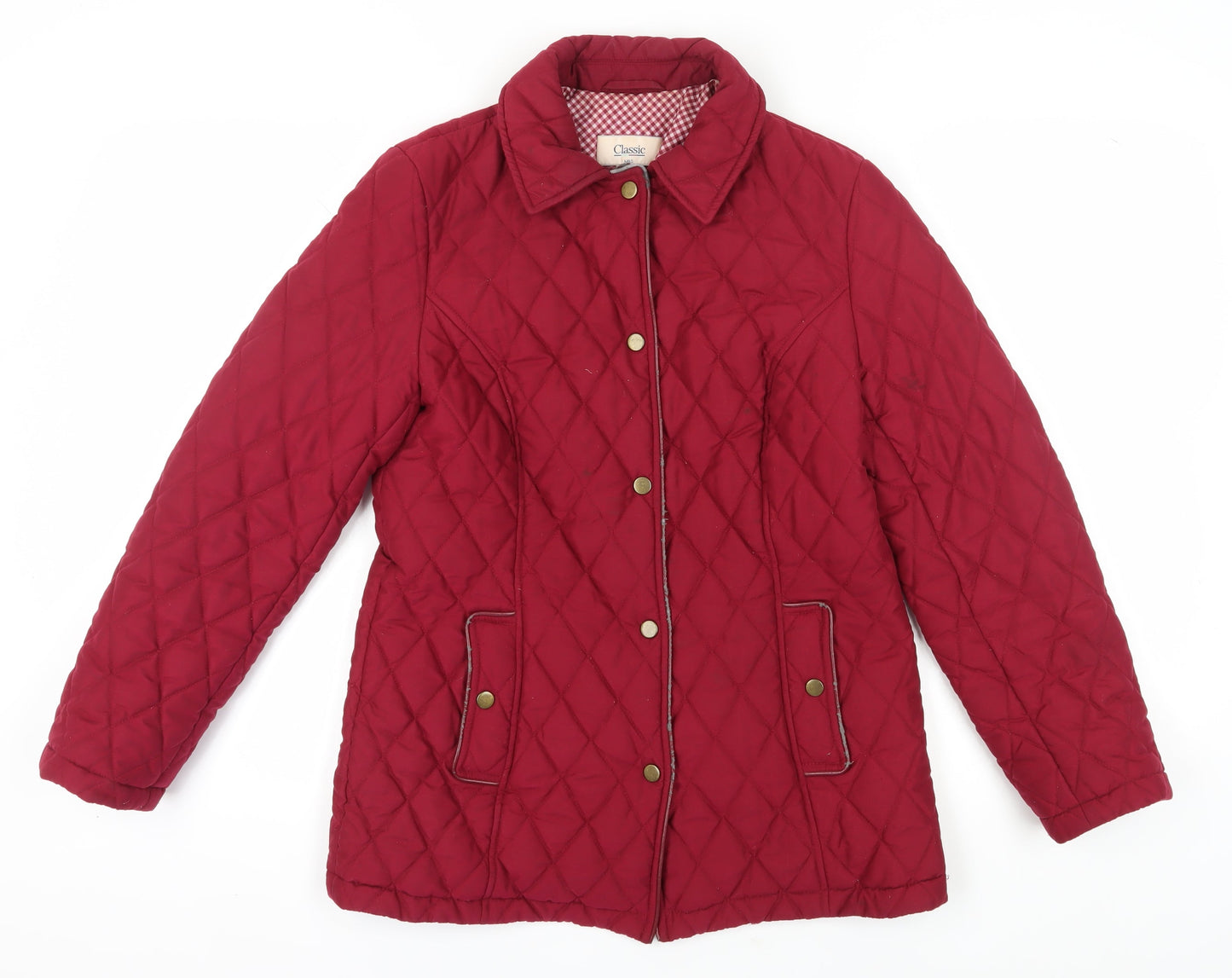 Marks and Spencer Women's Red Quilted Jacket Size 8