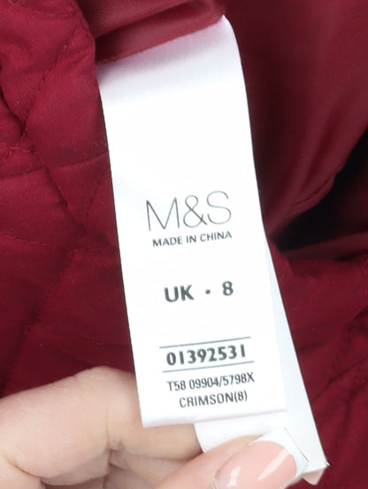 Marks & Spencer Women's Red Quilted Jacket Size 8