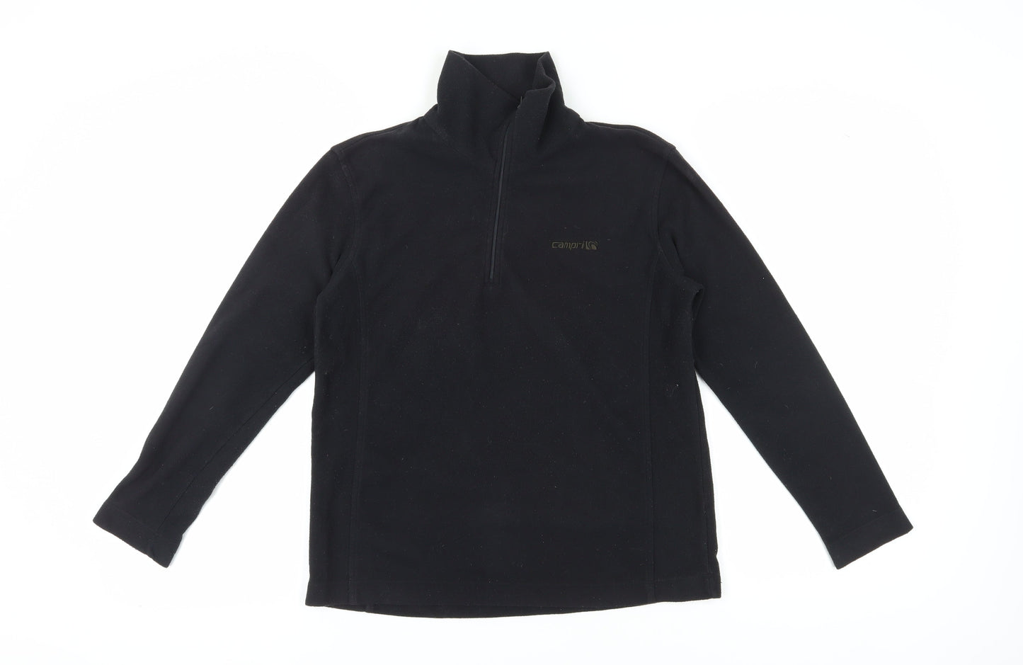 Campri Women's Black High Neck Fleece Pullover Sweatshirt