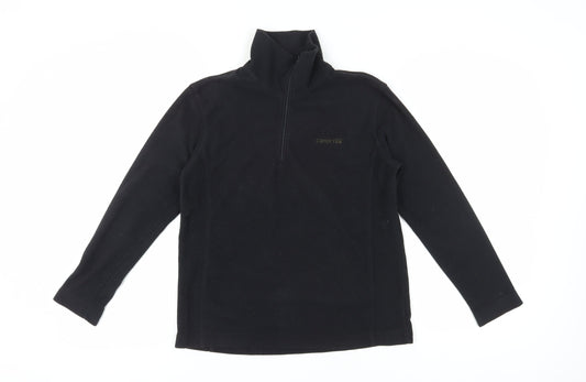Campri Women's Black High Neck Fleece Pullover Sweatshirt