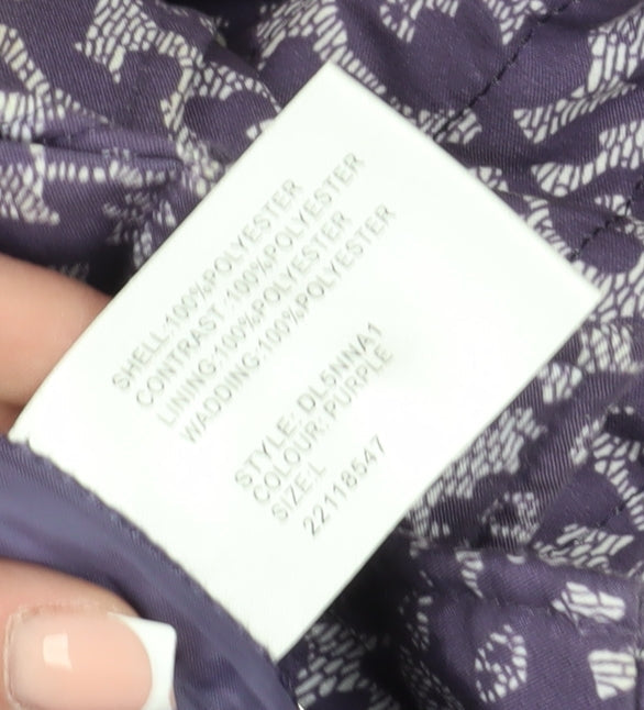 Anna Rose Women's Purple Floral Puffer Coat L