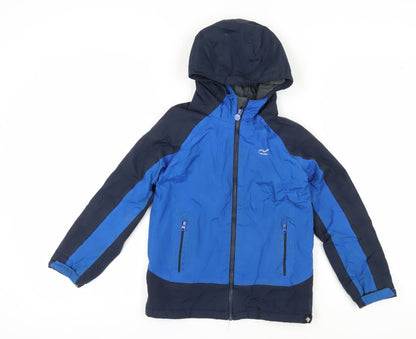 Additional front view of Regatta boys’ blue parka jacket 7 years winter hooded
