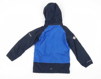 Back view of Regatta boys’ blue parka jacket 7 years winter hooded
