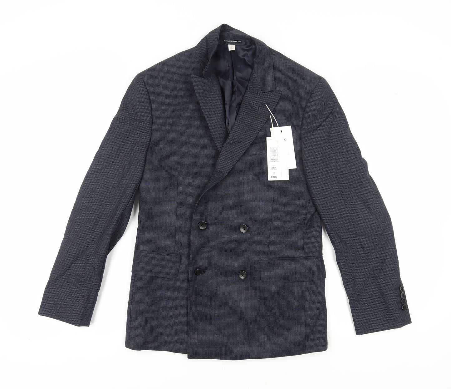 Marks & Spencer Men's Blue Check Blazer 40S
