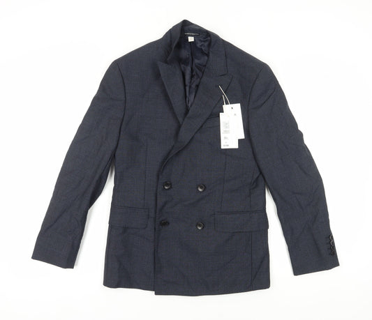 Marks & Spencer Men's Blue Check Blazer 40S