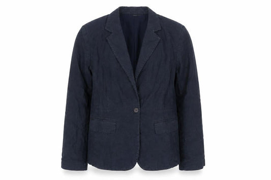 Ken Women's Blue Linen Blazer - Size 12, Regular Fit