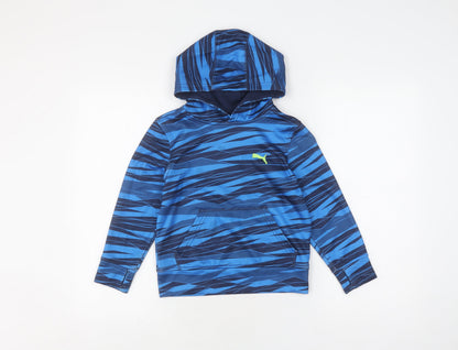 Additional front view of Puma boys’ blue pullover hoodie, graphic print, size S