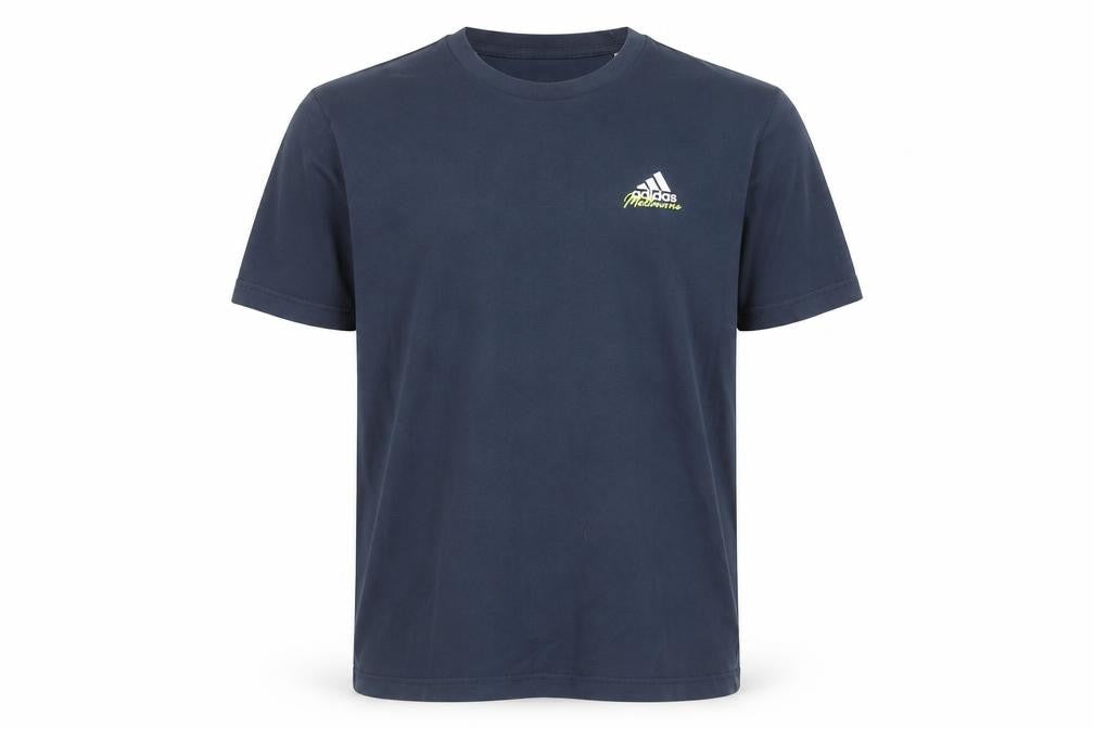 Adidas Men's Blue Graphic Print T-Shirt - M