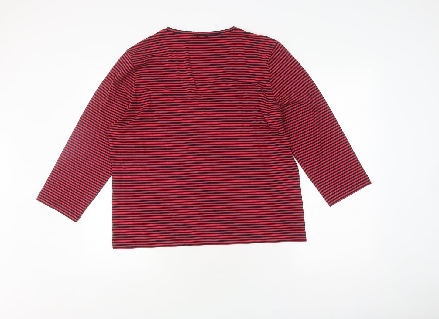 Viyella Women's Red Stripe XL T-Shirt, Scoop Neck