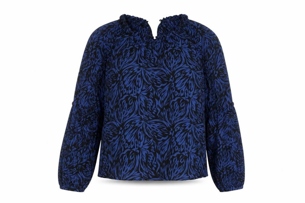 hush Women's Blue Geometric Tunic Blouse - Size 12