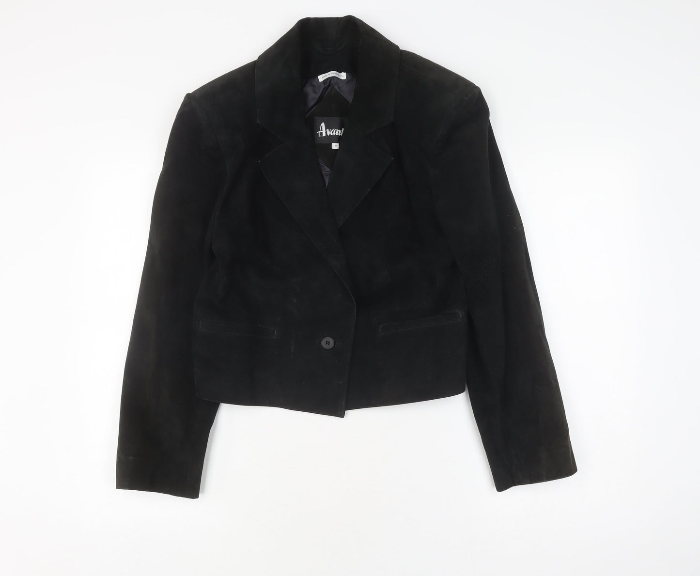 Avanti Women's Black Suede Jacket, Size 8, Lined Classic