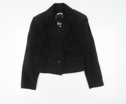 Avanti Women's Black Suede Jacket, Size 8, Lined Classic