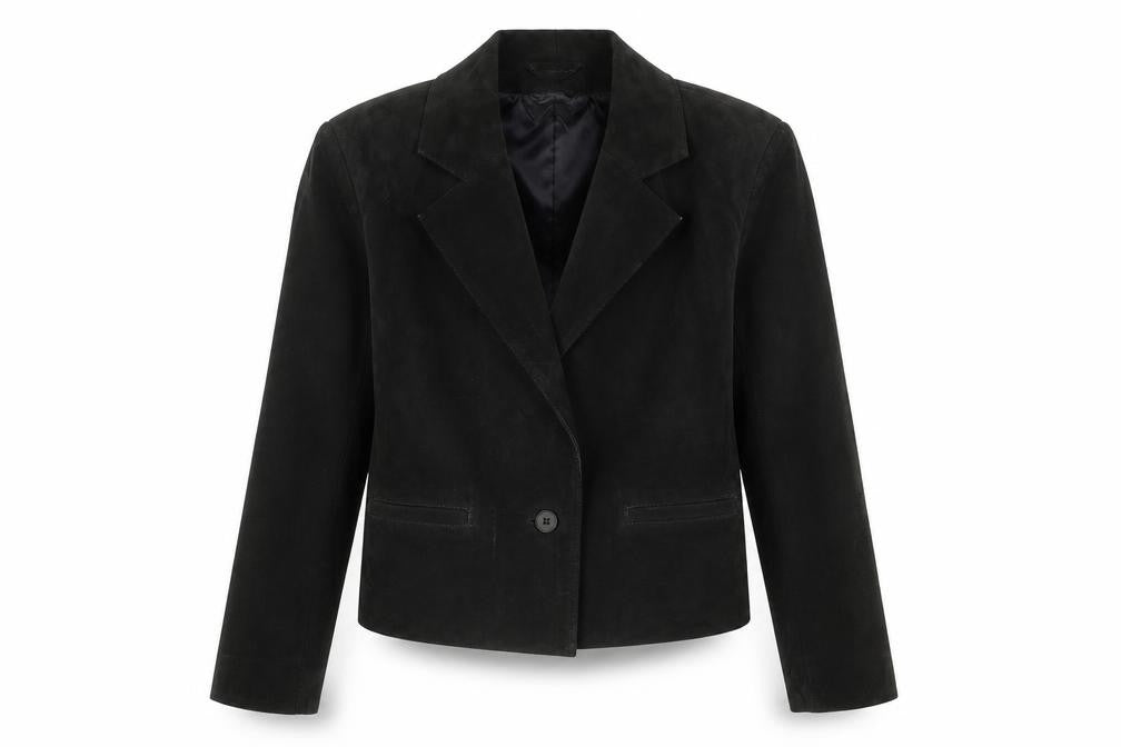 Avanti Women's Black Suede Jacket, Size 8, Lined Classic