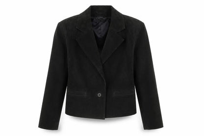 Avanti Women's Black Suede Jacket, Size 8, Lined Classic