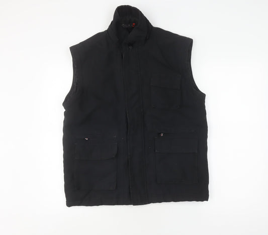 Duke Jeans Mens Black Waistcoat Lined, Size L