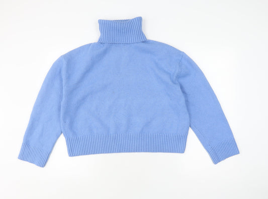 H&M Women's Blue Roll Neck Pullover Jumper, Size S