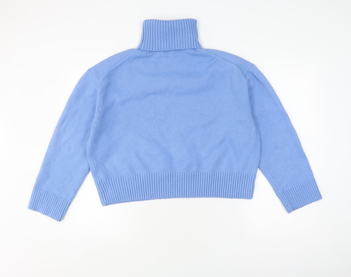 H&M Women's Blue Roll Neck Pullover Jumper, Size S