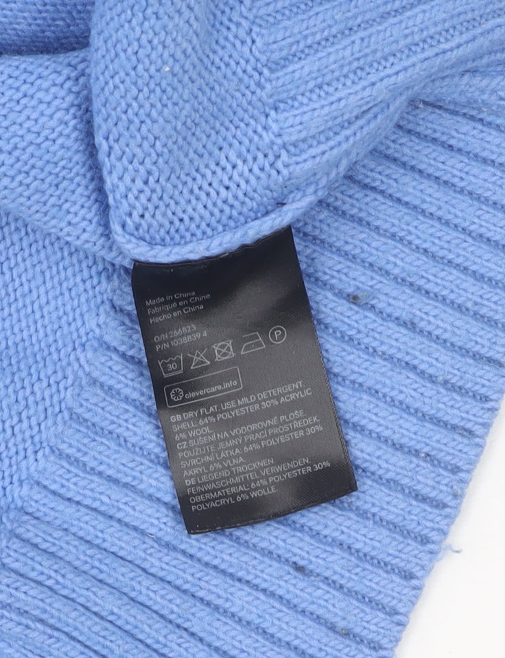 H&M Women's Blue Roll Neck Pullover Jumper, Size S