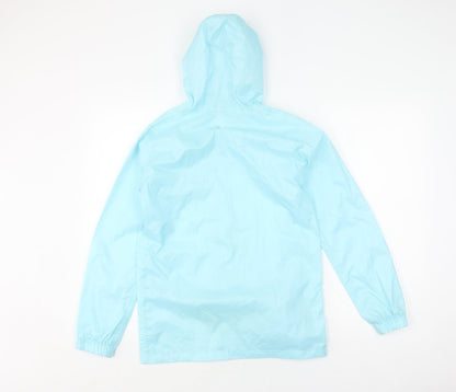 Additional front view of Regatta boys’ blue waterproof windbreaker jacket 13 years