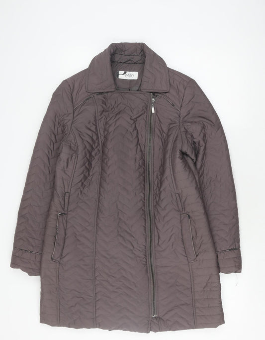 BHS Women’s Petite Brown Quilted Jacket Size 14