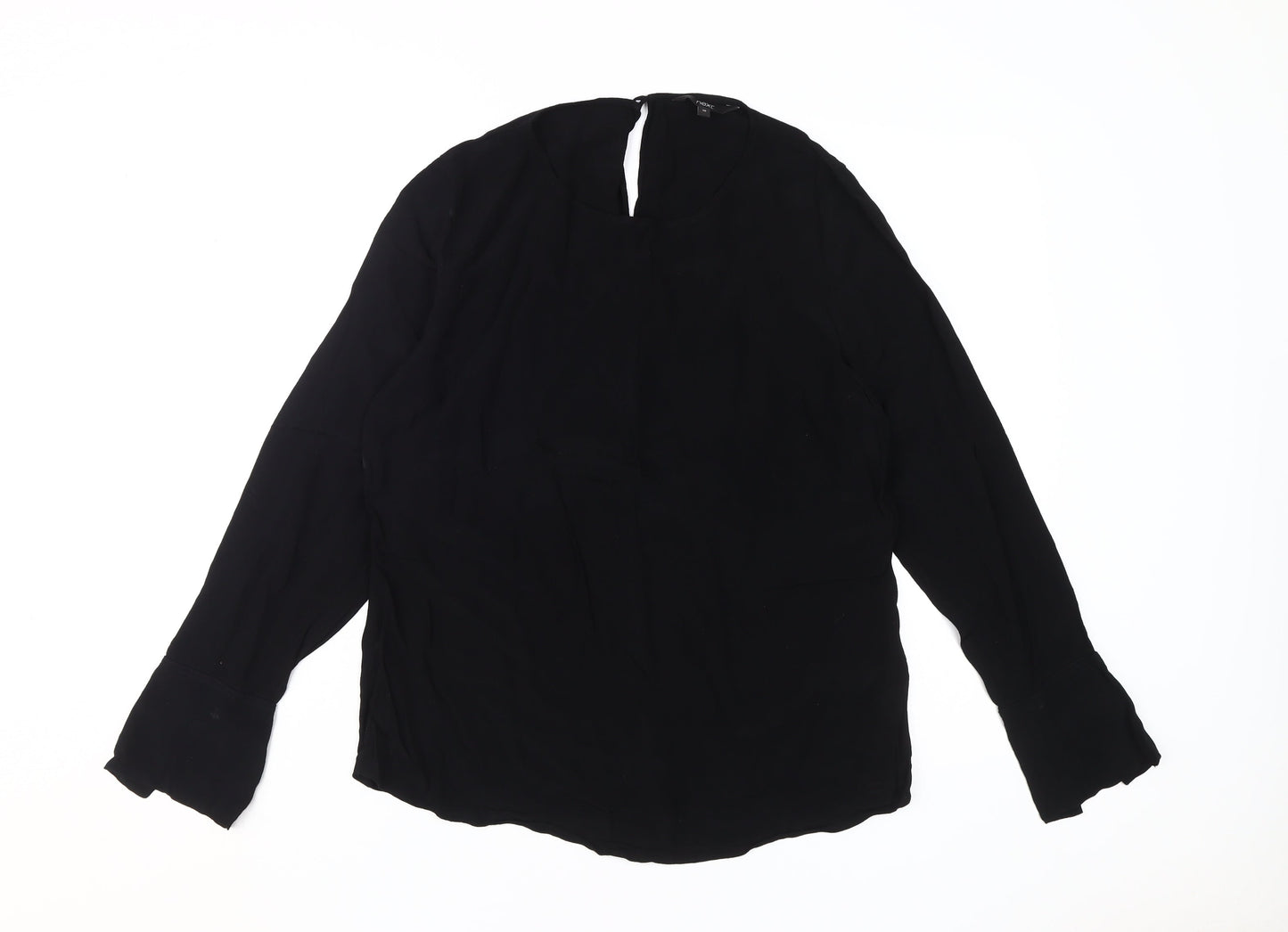 Next Women's Black Blouse Size 10, Long Sleeve, Viscose