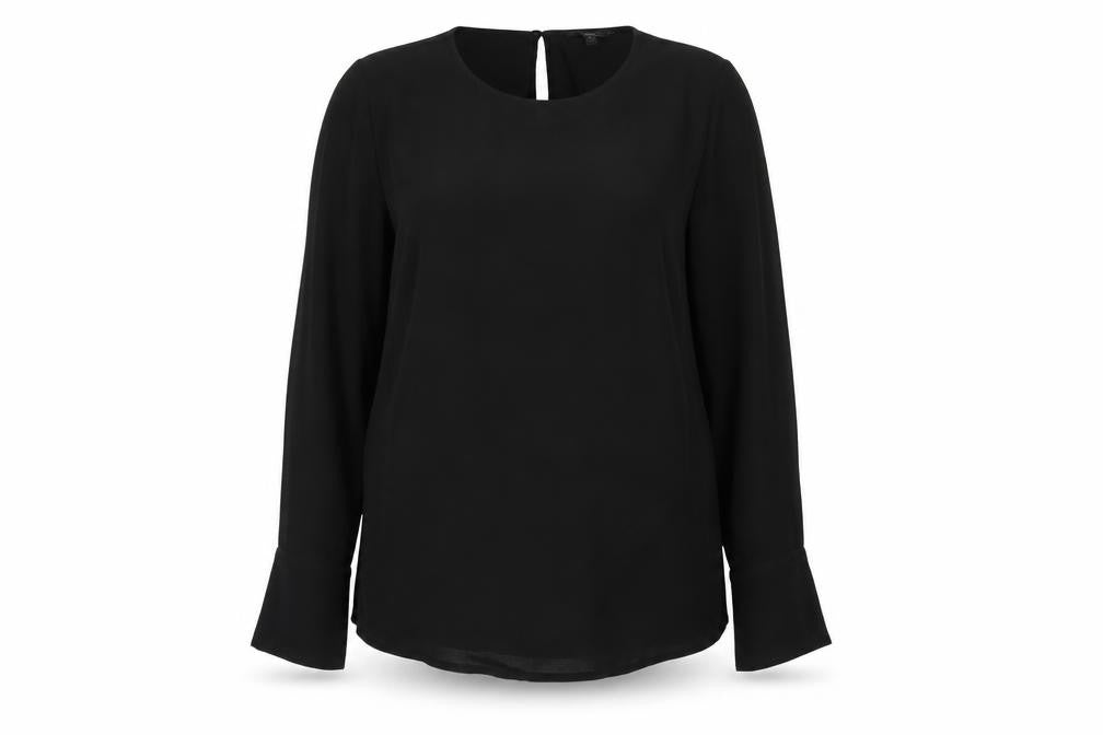 Next Women's Black Blouse Size 10, Long Sleeve, Viscose