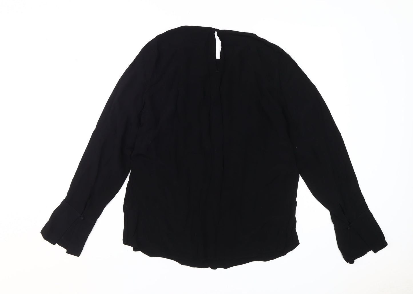 Next Women's Black Blouse Size 10, Long Sleeve, Viscose