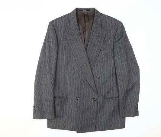 Givenchy Men's Grey Striped Blazer, Size 40, Classic Style