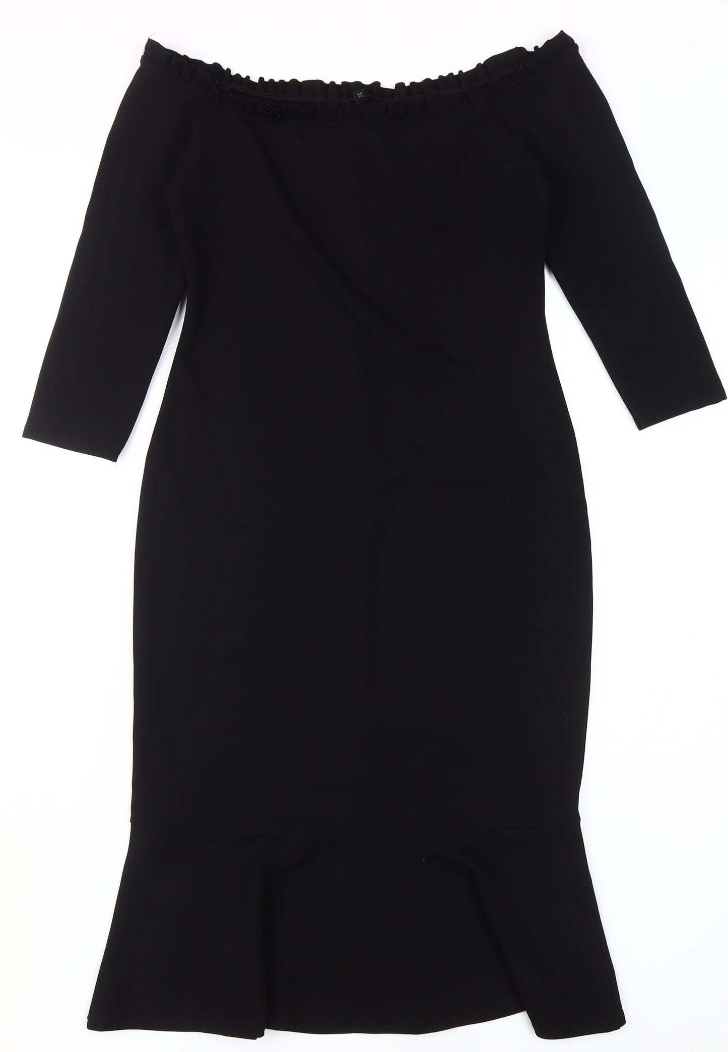 River Island Women's Black Bodycon Off Shoulder Dress Size 10