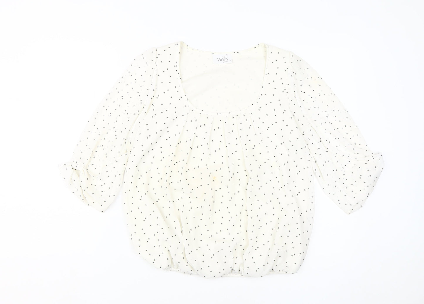 Wallis Women's Ivory Polka Dot Blouse, Size S, Casual