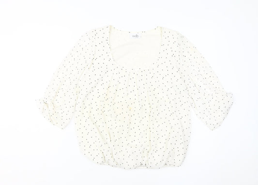 Wallis Women's Ivory Polka Dot Blouse, Size S, Casual