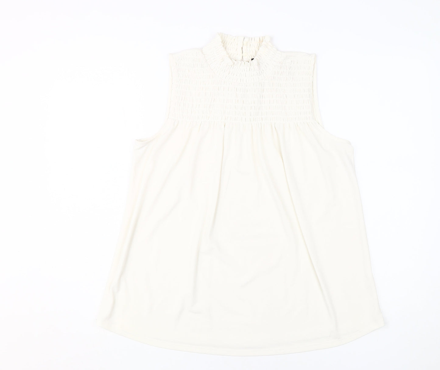Cable & Gauge Women's Ivory Sleeveless Tunic Top M