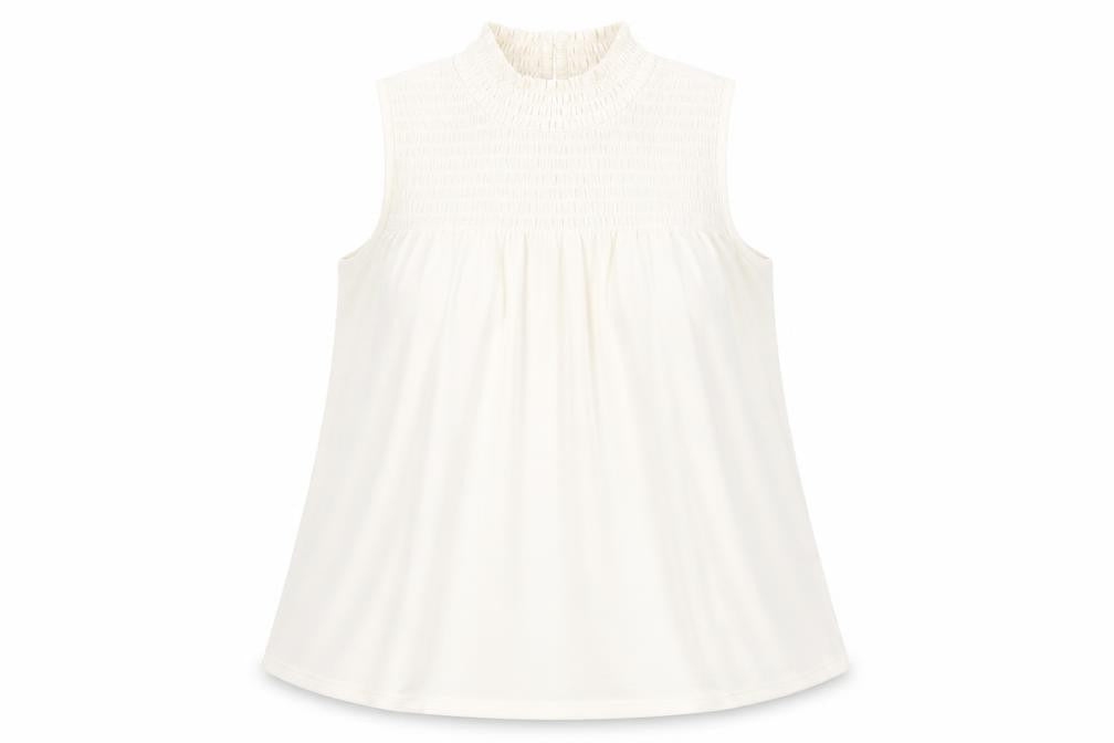Cable & Gauge Women's Ivory Sleeveless Tunic Top M