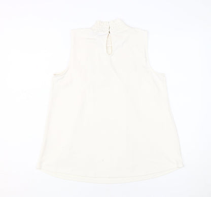 Cable & Gauge Women's Ivory Sleeveless Tunic Top M