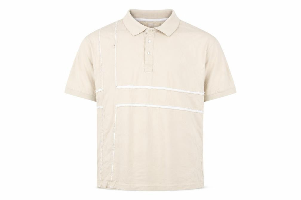 Easy Men's Beige L Polo Shirt Short Sleeve Cotton