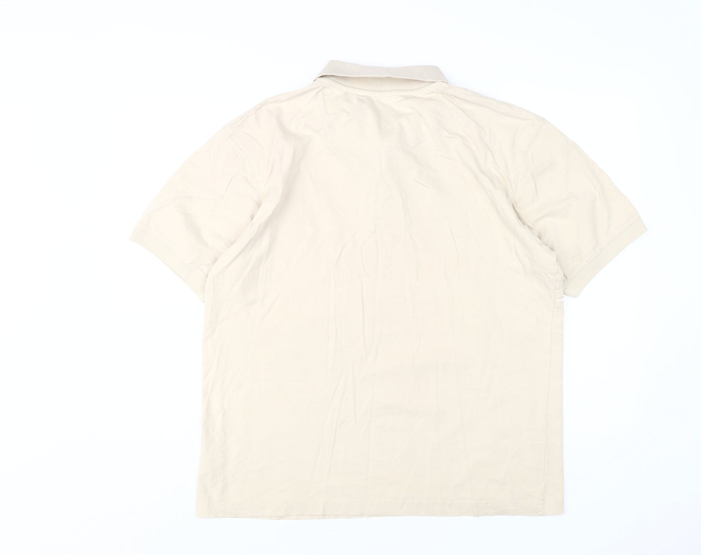 Easy Men's Beige L Polo Shirt Short Sleeve Cotton
