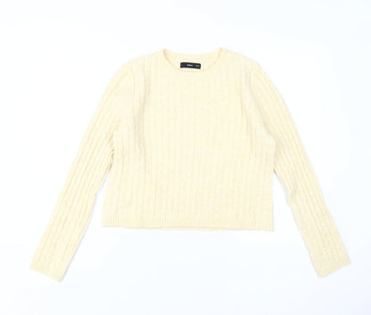 Mango Women's Beige Cable Knit Pullover Size S
