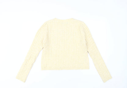 Mango Women's Beige Cable Knit Pullover Size S