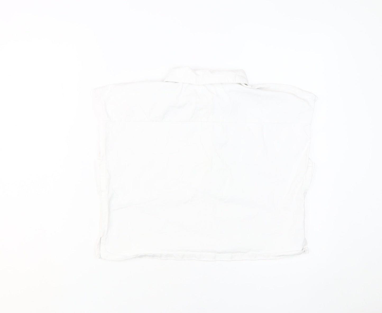 MNG Women's White Polo Shirt S Sleeveless Buttoned