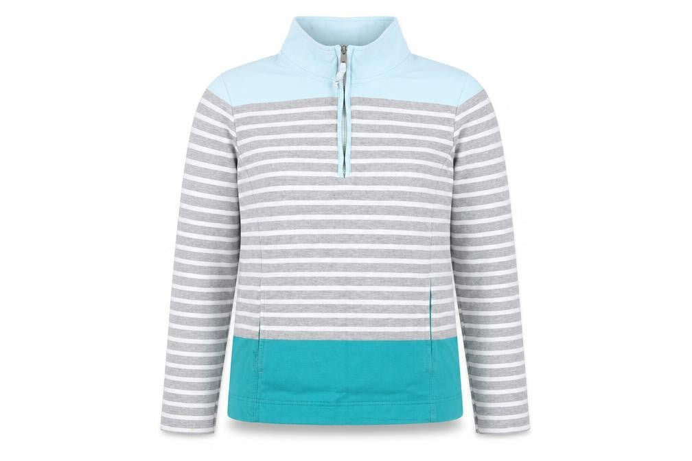Cotton Traders Women's Striped Pullover Sweatshirt Size 10