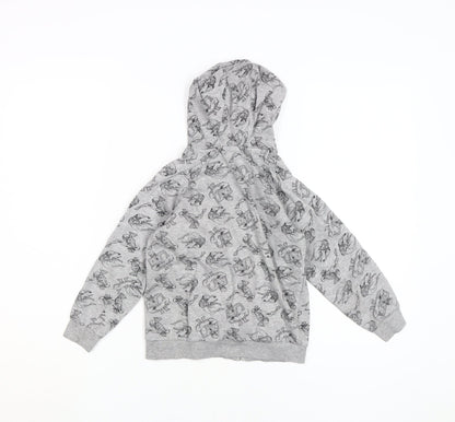 Back view of Ultimate Kids Spider-Man boys’ grey full zip hoodie 7-8 years
