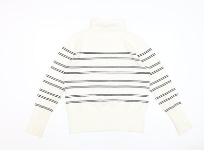 Back view of French Connection Women's White Striped Pullover L