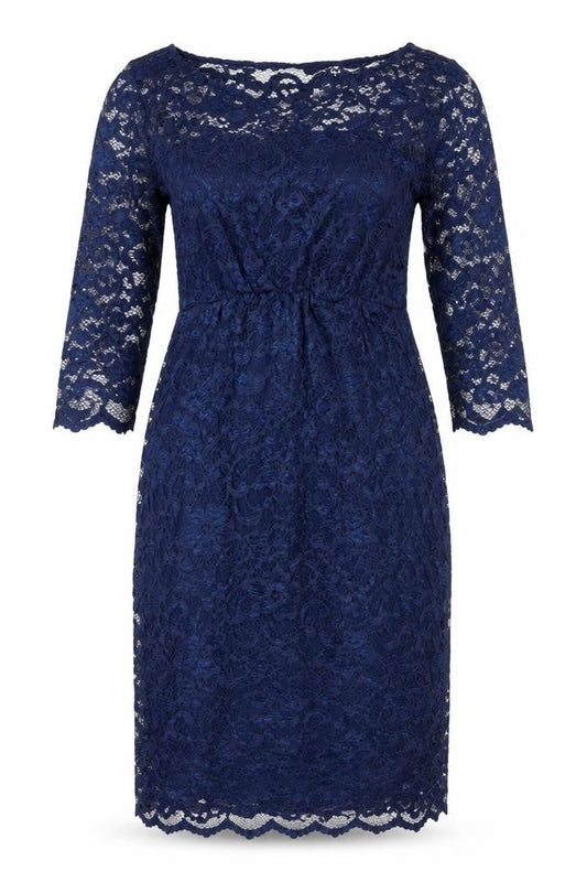 Tiffany Rose Women's Blue Midi Lace Sheath Dress XS