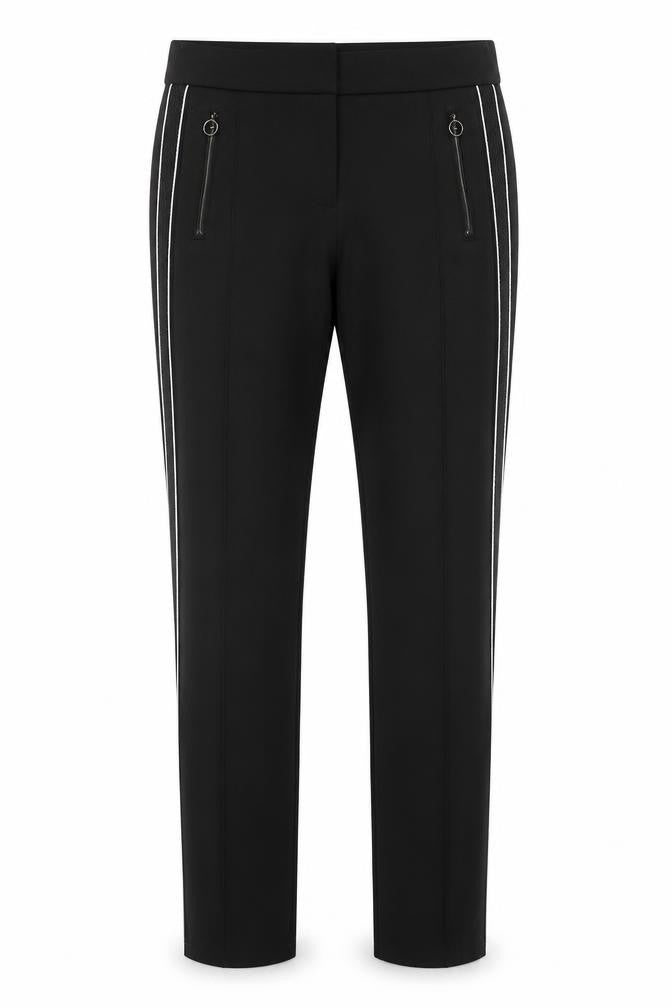 BAF Women's Black Slim Trousers, Size 10, Stretch Zip Pockets