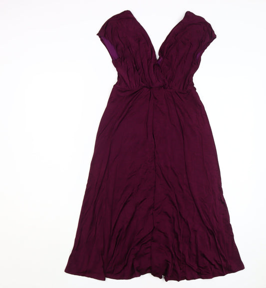 Tiffany Rose Womens Purple Wrap Dress Midi