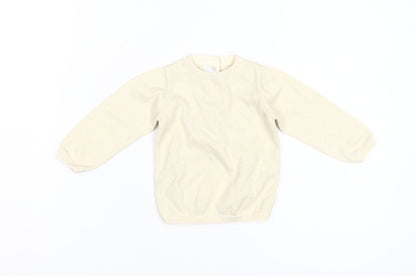 mamas & papas Ivory Unisex Jumper, 9-12 Months, Knit Pullover