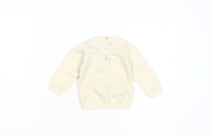 mamas & papas Ivory Unisex Jumper, 9-12 Months, Knit Pullover