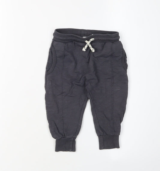 Zara Unisex Baby Black Jogger Trousers 12-18 Months