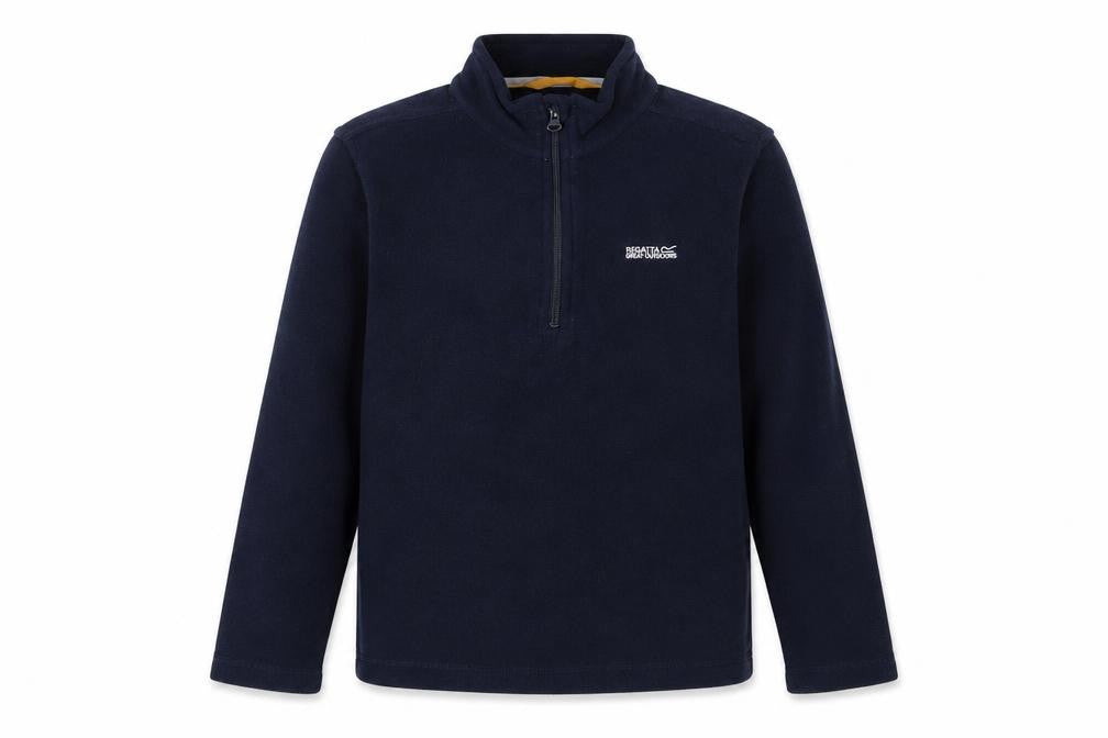 Front view of Regatta boys’ blue fleece 1/4 zip sweatshirt 13 years