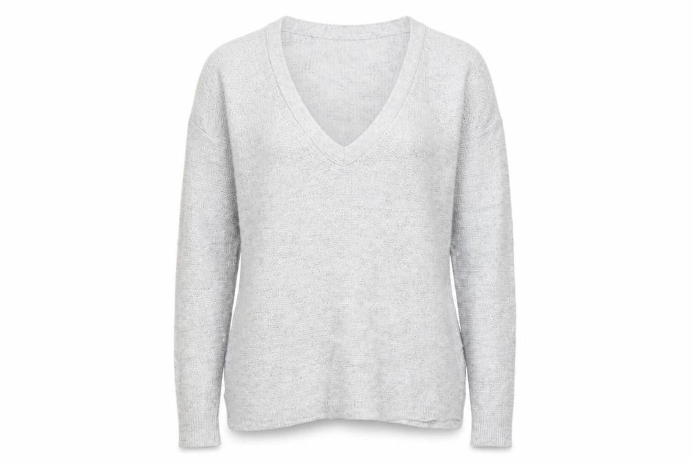 Banana Republic Women's Grey V-Neck Pullover Jumper XS